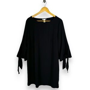 4 for $20 SALE! H&M Boat Neck Swing Mini Dress w/Tie 3/4 Sleeves, Black, Size 14